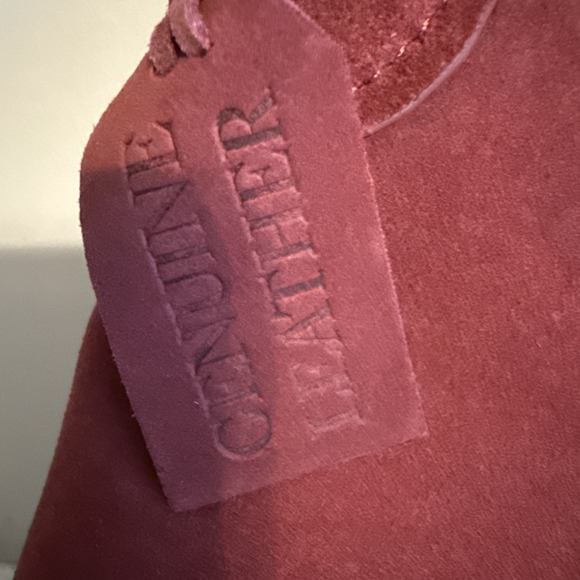 NWT Red Suede Leather Small Shoulder Bag Casual Career Basic Essential Chic - Picture 11 of 13